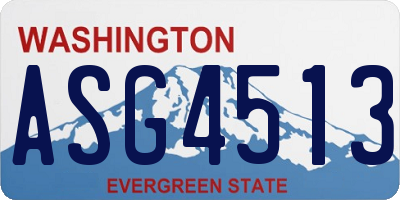 WA license plate ASG4513