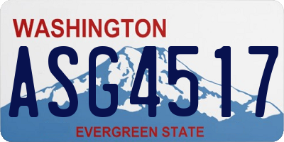 WA license plate ASG4517