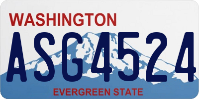 WA license plate ASG4524