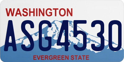 WA license plate ASG4530
