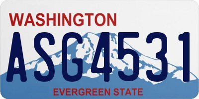 WA license plate ASG4531