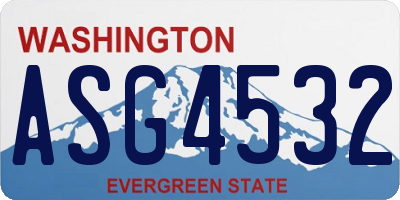 WA license plate ASG4532