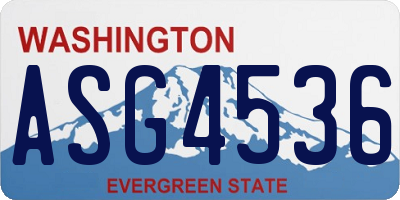 WA license plate ASG4536