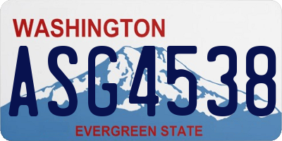 WA license plate ASG4538