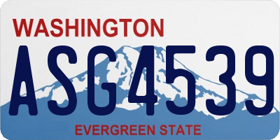 WA license plate ASG4539