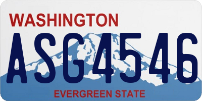 WA license plate ASG4546