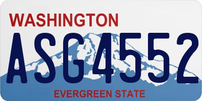 WA license plate ASG4552