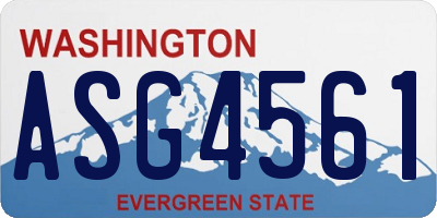 WA license plate ASG4561