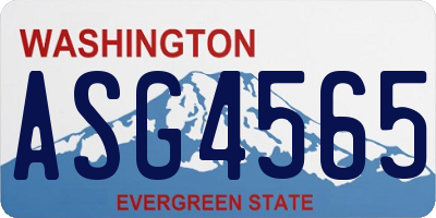 WA license plate ASG4565