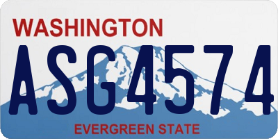 WA license plate ASG4574