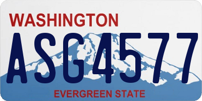 WA license plate ASG4577