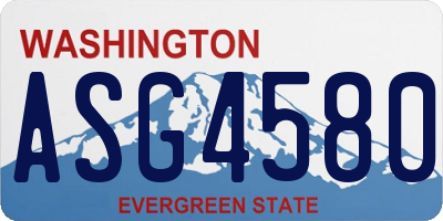 WA license plate ASG4580
