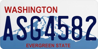 WA license plate ASG4582