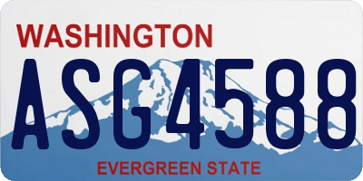 WA license plate ASG4588