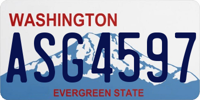 WA license plate ASG4597