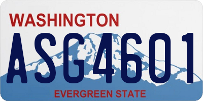 WA license plate ASG4601