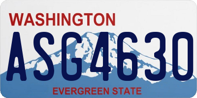 WA license plate ASG4630