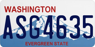 WA license plate ASG4635