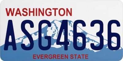 WA license plate ASG4636