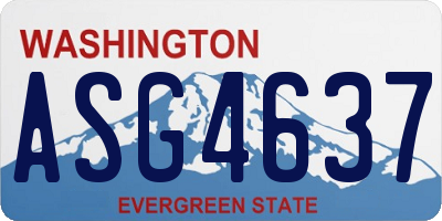 WA license plate ASG4637
