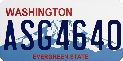 WA license plate ASG4640