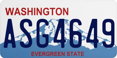 WA license plate ASG4649