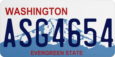 WA license plate ASG4654