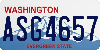 WA license plate ASG4657