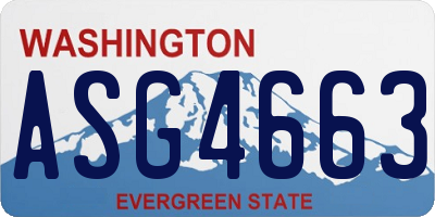WA license plate ASG4663