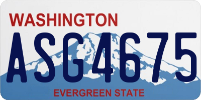 WA license plate ASG4675