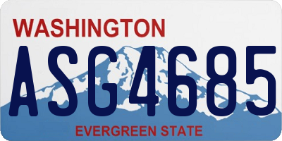 WA license plate ASG4685