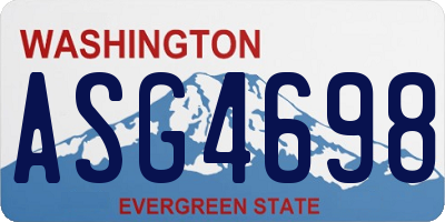 WA license plate ASG4698