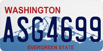 WA license plate ASG4699