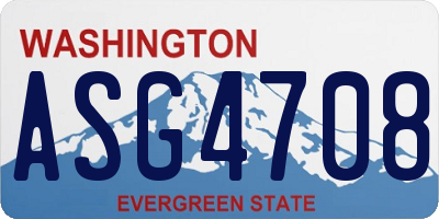 WA license plate ASG4708