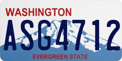 WA license plate ASG4712