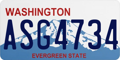 WA license plate ASG4734