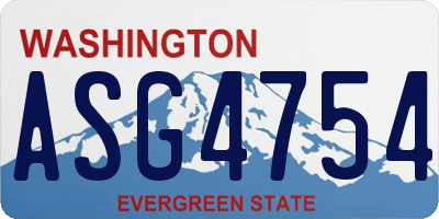 WA license plate ASG4754