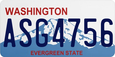 WA license plate ASG4756