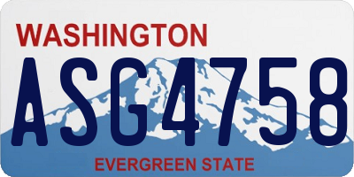 WA license plate ASG4758