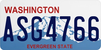 WA license plate ASG4766