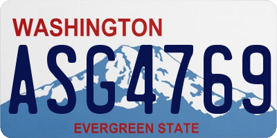 WA license plate ASG4769