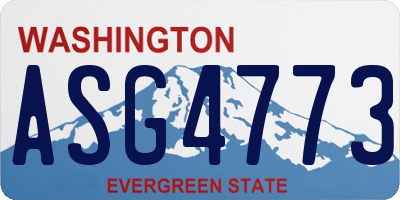 WA license plate ASG4773