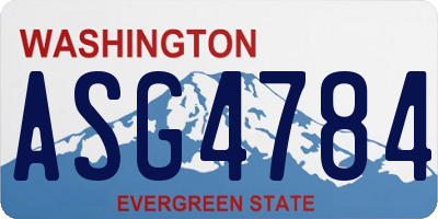 WA license plate ASG4784