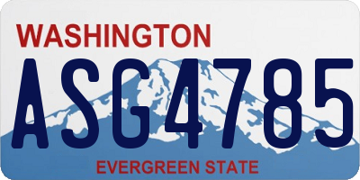 WA license plate ASG4785