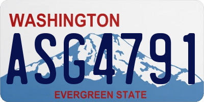 WA license plate ASG4791