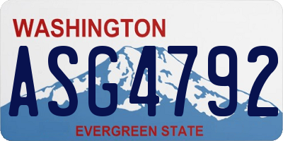 WA license plate ASG4792