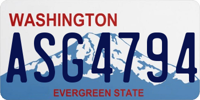 WA license plate ASG4794