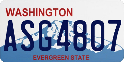WA license plate ASG4807