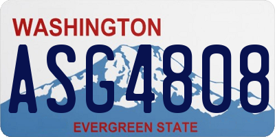 WA license plate ASG4808
