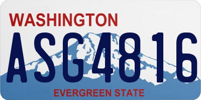 WA license plate ASG4816